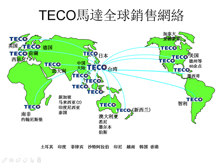 东元电机全球销售网络